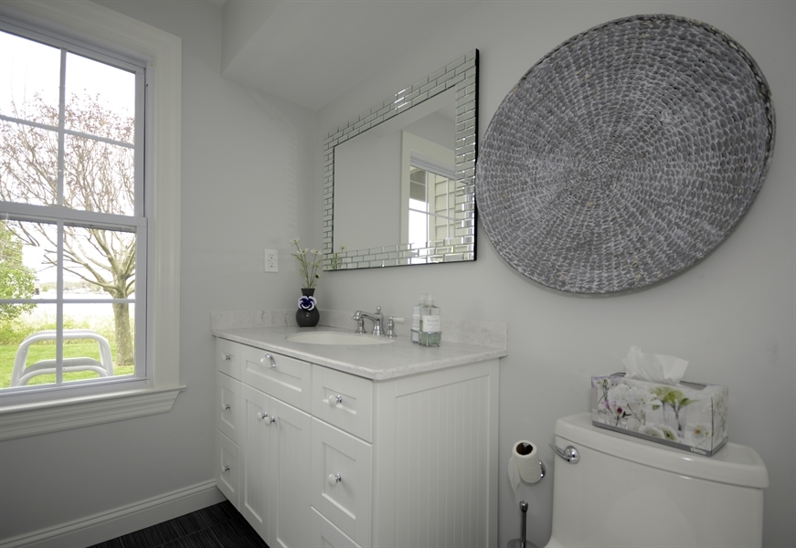 White Beadboard Bathroom Vanity