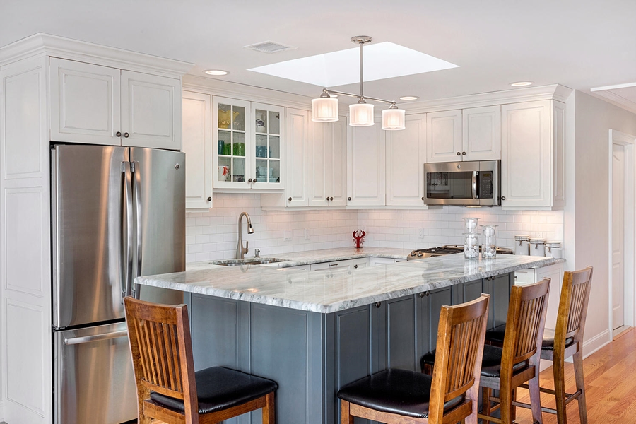 Slate Blue and White Kitchen